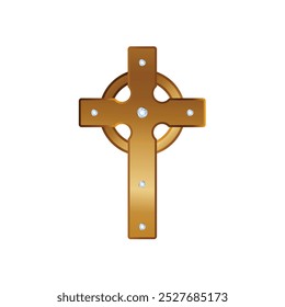 Cruz de oro aislada - Ilustración vectorial