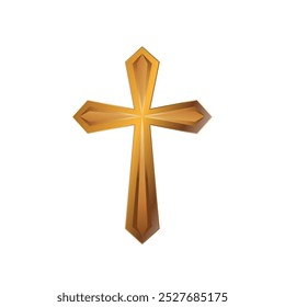 Gold cross isolated - vector illustration