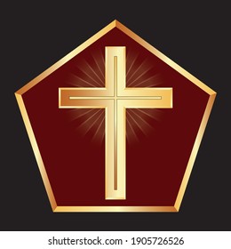 vector de logotipo cruzado de oro