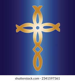 Gold cross made with five fish as a reminder of Grace.  The fish represents “Jesus Christ God's Son is Savior.” 