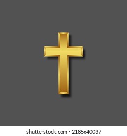 Gold cross sign. Vector illustration	