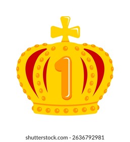 Gold crown (1st place) vector icon illustration