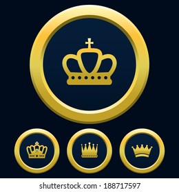 Gold Crown Blue Background