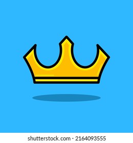 Gold crown with cartoon style. King crown.