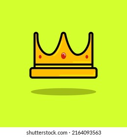 Gold crown with cartoon style. King crown.