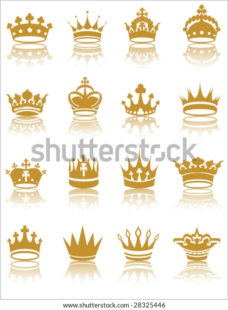 Image vectorielle de stock de Gold Crown Collection Vector Illustration