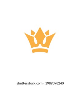 gold crown flat icon logo looks luxurious