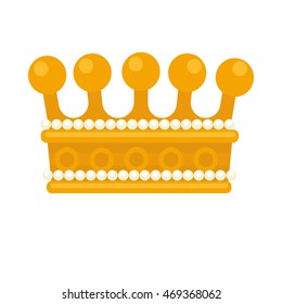 Gold crown flat icons. Vector isolated Illustration. Royal king or queen, princess crown. Awards for winners.