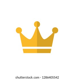 Gold Crown Flat Vector Icon