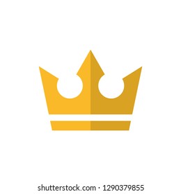 Gold crown flat vector icon
