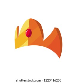 gold crown gem on white background