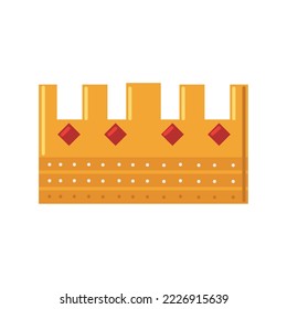 gold crown and gems icon isolated