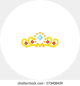 Gold Crown with Gemstones Icon