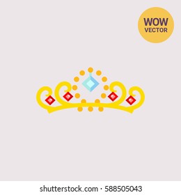 Gold Crown with Gemstones Icon