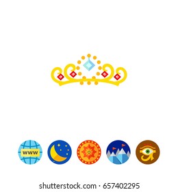 Gold Crown with Gemstones Icon