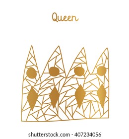 gold crown with a geometrical pattern. crown for Queen
