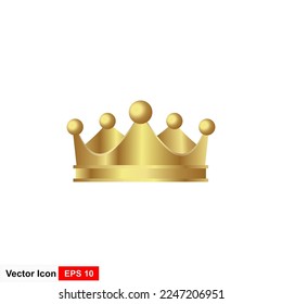 Gold Crown With Gradient, Vector illustration