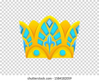 Gold crown icon. Crown awards for winners, champions, leadership. Vector isolated element for logo, label, game, hotel, an app design. 