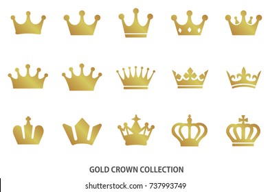 Gold crown icon collection