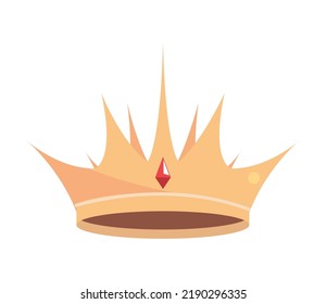 gold crown icon isolated flat