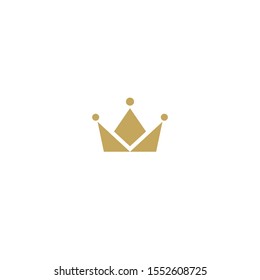 Gold crown icon isolated on white. Royal, luxury, vip, first class sign. Winner award. Monarchy, authority, power symbol.  Vector simple illustration. 