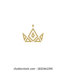 Gold crown icon isolated on white. Royal, luxury, vip, first class sign. Winner award. Monarchy, authority, power symbol.  Vector simple illustration. 