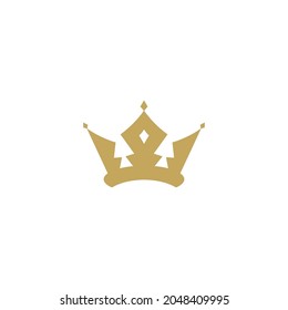 Gold crown icon isolated on white. Royal, luxury, vip, first class sign. Winner award. Monarchy, authority, power symbol.  Vector simple illustration. 