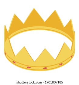 Gold crown icon. Isometric of gold crown vector icon for web design isolated on white background