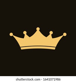 Gold crown icon. Royal, luxury symbol. King or queen, princess crown. Premium award. Royal, deluxe symbol. Vector illustration