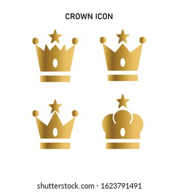 Gold crown icon , icon set vector