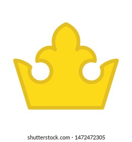 Gold crown icon. simple and clean crown symbol.