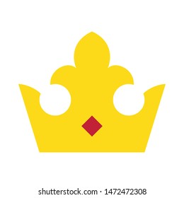 Gold crown icon. simple and clean crown symbol.