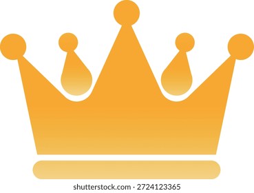 Icono de la corona de oro. Símbolo de rey real simple para ranking VIP o ganador. Ilustración vectorial.
