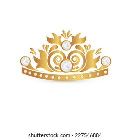 gold crown icon. vector