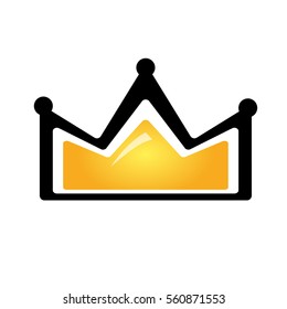 Gold crown icon vector, symbol