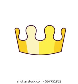 Gold crown icon vector, symbol, logo, sign