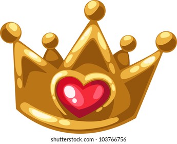 Gold crown of isolated illustration