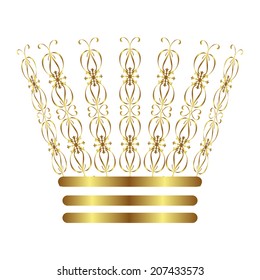 Gold Crown, Isolated On White Background
