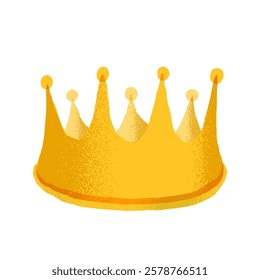 Gold Crown Isolated On White Background.