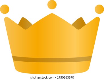 A gold crown isolated vector illustration.