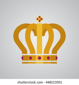 Gold crown with jewels icon