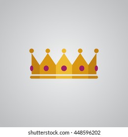 Gold crown with jewels icon