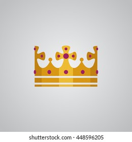 Gold crown with jewels icon
