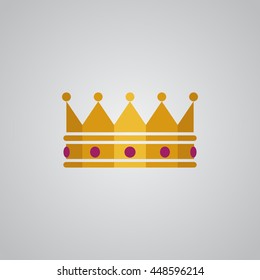 Gold crown with jewels icon