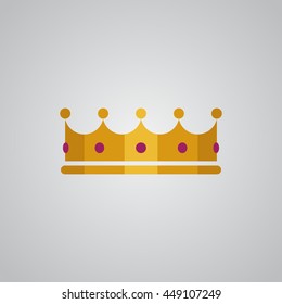 Gold crown with jewels icon