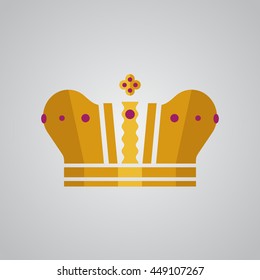 Gold crown with jewels icon