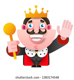 Gold Crown, and king With Gradient Mesh, Vector Illustration