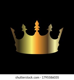 gold crown king symbol vector icon