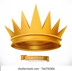 Gold crown. King. vector icon