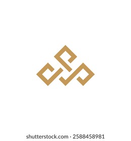 gold crown logo design with geometry